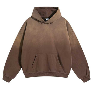 Sweat-shirts en tissu tissé pour hommes, vente chaude, 100% coton, poids lourd, impression numérique personnalisée, streetwear décontracté, collection hiver - Product Image 4