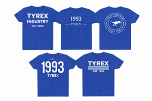 Camiseta clásica estampada Tyrex Industry 1993 con logotipos personalizados, camiseta de moda de algodón de alta calidad - Product Image 4