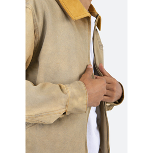 Heavy Cotton <b>Canvas</b> <b>Jacket</b> With Chenille Patches <b>Canvas</b> Workwear <b>Jacket</b> With Metal Zipper Closure - Product Image 6