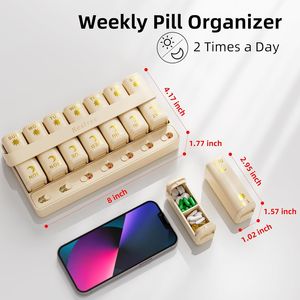 Organizzatore Portatile di Medicinali Giornalieri AM PM, Portapillole Settimanale 7 Giorni, Scatola per Pillole da Viaggio con Funzione Doppio Orario per Conservazione Vitamine - Product Image 3