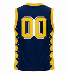 Customized Navy Blue Gold Volleyball Sleeveless <b>Shirt</b> Athletic Team Sports Top Performance Uniform Practice Training Match Wear - Product Image 2
