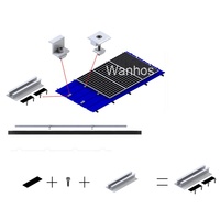 Système de fixation de panneaux solaires sur toit en aluminium Wanhos, mini rail court
