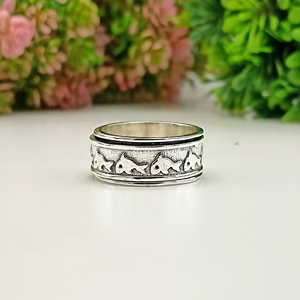 Fish Spinner <b>Ring</b> Ocean Fidget <b>Ring</b> Handmade Anxiety Relief <b>Ring</b> Marine Life Jewelry Spinner <b>Ring</b> Gift for Her / Him - Product Image 2