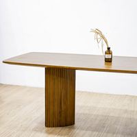 Ensemble de salle à manger 6 places en bois massif de qualité supérieure, style moderne du milieu du siècle, mobilier de restaurant écologique, usage commercial extérieur pour hôtels