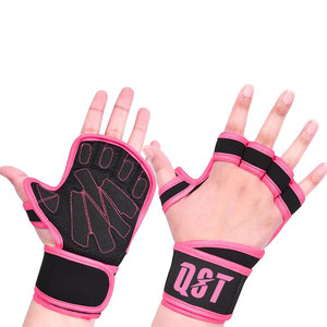 Customizable Half-<b>finger</b> Cross Training Synthetic Leather Mesh Fabric Gloves Adjustable Wrist Wrap <b>Strap</b> for Gym Fitness Sports - Product Image 5