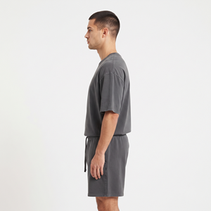 Ensemble deux pièces décontracté pour homme, t-shirt et short, tenue de sport tendance à manches courtes, vente en gros pour l'été - Product Image 3
