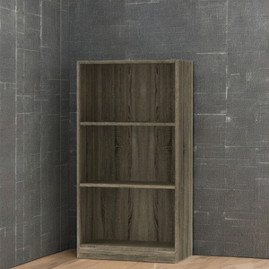 Librero Abierto de 3 Niveles FURNIZONE 1716 de Alta Calidad, Mueble de Madera Moderno para Sala de Estar, Color Gris Oscuro - Product Image 1