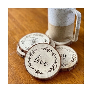 HIGH QUALITY <b>Pine</b> Wood Coaster For Smart Cafe Interior Styling Design And Bulk Handcrafted Merchandise Sourcing Projects - Product Image 1