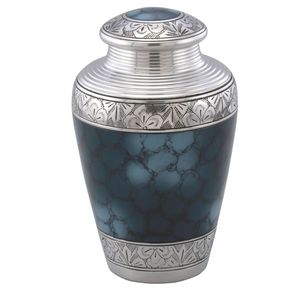 Handcrafted Brass Metal Cremation Urns for Human Ashes - Elegant Black & Gold Memorial Funeral Urn with Matching <b>Keepsake</b> Set - Product Image 4