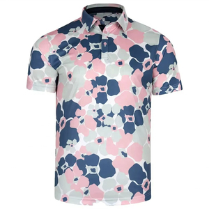 เสื้อยืดคอวีทรงลำลองสำหรับกอล์ฟ แบรนด์ Greener Golf รับทำโลโก้ตามสั่ง ผ้าเจอร์ซีย์เนื้อนุ่ม สีพื้น แขนสั้น ผ้าถักบาง - Product Image 1