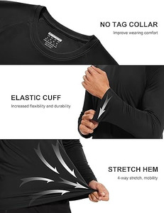 Men's Long Sleeve Shirts UPF 50+ UV Sun Protection Breathable Quick-Dry <b>Athletic</b> Shirts for Hiking Running Workout Rash Guard - Product Image 5