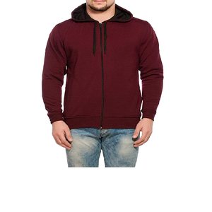 เสื้อฮู้ดดี้ซิปแบบหนา ผ้าฝ้าย 100% ดีไซน์ใหม่ ทรงพอดีตัว ปักโลโก้ตามสั่ง สไตล์วินเทจสำหรับผู้ชาย - Product Image 1