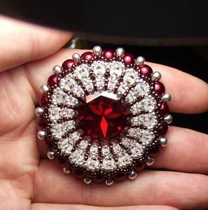 Elegant Floral Beaded Embroidery Brooch for Clothing <b>Hat</b> and Backpack Decor Premium Artisan Embroidery Beaded - Product Image 3