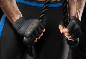 Gants de sport demi-doigts en PU respirants antidérapants unisexes pour musculation avec fermeture à enfiler - Product Image 3