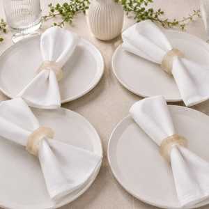 Anillos de servilleta de resina con aspecto de piedra moderna, anillos decorativos de 4.5 cm de ancho, juego de decoración para mesa de boda, anillos duraderos para el hogar, hotel, restaurante y fiestas. - Product Image 6