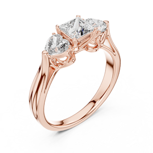 Anillo de Compromiso con Tres Diamantes Cultivados en Laboratorio, Anillo de Propuesta Clásico Minimalista, Elegante Joya de Diamantes para Novia - Product Image 6