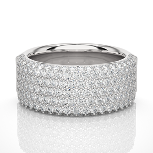 Bague en diamant naturel de 1,92 carat au design haut de gamme en or 18 carats, taille ronde, 161 diamants, bague de mariage en diamant à vendre - Product Image 3