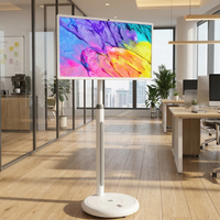 32 Inch Giant Android Tablet TV Android 15 Wireless Movable Smart Screen Touch Monitor with 10000mAh Battery Silent Casters