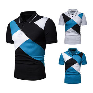 Polo Premium Color Block Haute Performance Séchage Rapide Athlétique Décontracté Design Géométrique Moderne Matière Douce Anti-humidité - Product Image 6