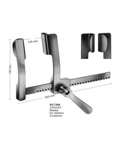 เครื่องถ่างกล้ามเนื้อแบบ Cooley Sternotomy สำหรับเด็ก ขนาด 21×45 มม. ทำจากสแตนเลสสตีล ใช้สำหรับการผ่าตัดหัวใจและหลังอกในเด็ก ใช้ซ้ำได้ รองรับ OEM ODM - Product Image 1