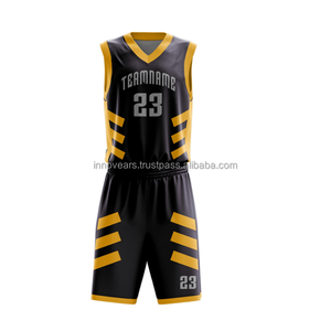 เสื้อเจอร์ซีย์บาสเก็ตบอลสำหรับทุกเพศเสื้อบาสเก็ตบอลสีดำปักโลโก้ - Product Image 3