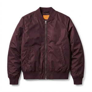 Men's Knitted Fleece Polyester Cotton <b>Bomber</b> <b>Jacket</b> Windproof <b>Lightweight</b> Ribbed Cuffs Breathable Quick Dry Front Customized - Product Image 1