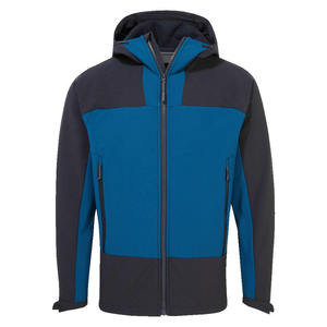Veste Softshell imperméable écologique noire pour homme avec col montant, logo sur le devant, fermeture éclair, vêtements de sport d'hiver pour l'extérieur - Product Image 5