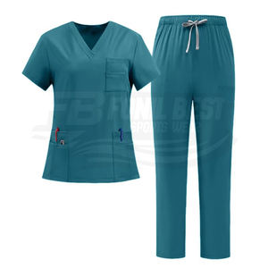 Tenues d'infirmière unisexes en tissu tissé Spandex/Polyester, ensembles de blouses médicales, services OEM, haute qualité - Product Image 4