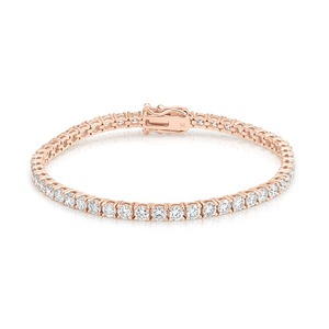 Custom 5.4CT Round Lab Grown Diamond Tennis <b>Bracelet</b> in 9K Rose Gold - Product Image 1