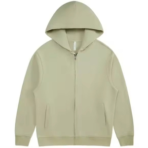 Sweat à capuche décontracté personnalisé de haute qualité, respirant, avec logo imprimé en relief, en coton surdimensionné, double fermeture éclair, en molleton épais, pour homme - Product Image 5