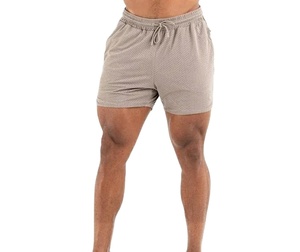 Shorts de sport personnalisés pour hommes en maille, taille mi-haute, imprimé numérique sur toile, polyester/coton, couleur unie, respirant, séchage rapide, grandes tailles - Product Image 2