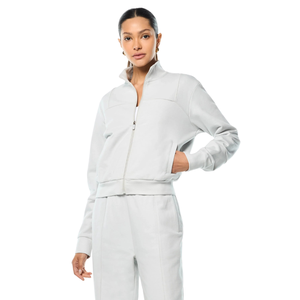 Women Winter Streetwear Full Zip Stand Collar Tracksuit Wide Leg <b>Trousers</b> Elastic Drawstring Waist Pockets Wholesale Custom OEM - Product Image 3