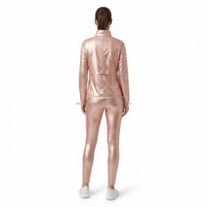 Custom Wholesale Women's Windbreaker Tracksuit <b>Nylon</b> Jacket <b>Track</b> <b>Pants</b> Set OEM ODM Sportswear Running Fitness Wear Manufacturer - Product Image 2