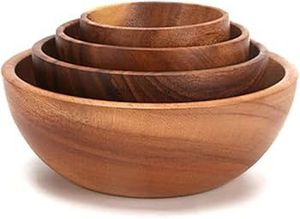 Bol en bois écologique au design épuré, surface polie, structure durable, fait main – Idéal pour la présentation sur la table de cuisine moderne - Product Image 5