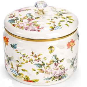 Recipiente de metal para almacenamiento de té y café con acabado en esmalte azul de calidad premium, tarro para azúcar. - Product Image 3