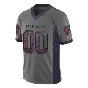 Jersey de Fútbol Americano Personalizado para Hombre, con Capucha, Manga Larga, Bordado, Malla Transpirable, Uniforme de Equipo, Gris, Azul Marino, Rojo, Todos los Colores - Product Image 1