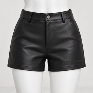 Custom Women's <b>Black</b> <b>Leather</b> <b>Shorts</b> High Waist PU <b>Faux</b> <b>Leather</b> Fashion <b>Shorts</b> OEM Private Label Manufacturer Wholesale Suppliers - Product Image 5