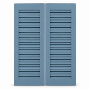 Persianas Exteriores de Madera Maciza Personalizadas, Paneles de Celosía Fijos Azul Gris para Decoración del Hogar, Persiana de Madera Maciza - Product Image 1