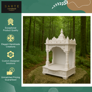 Altar Sagrado de Alta Calidad para el Hogar, Decoración Espiritual para Pooja y Meditación, Templo Hindú Moderno de Mármol Tallado a Mano para Uso en Interiores - Product Image 3