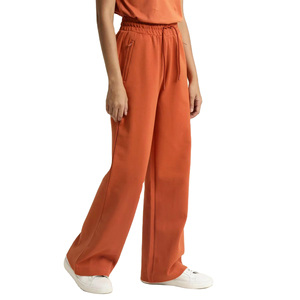 Pantalones de chándal acampanados de pierna ancha de nuevo estilo para verano con frente plano, pierna recta ancha, color liso, ropa casual para mujer - Product Image 5