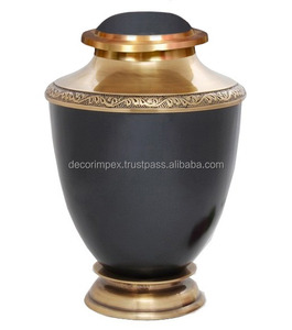 Urne funéraire pour cendres humaines adulte, grande taille, en laiton doré vert, faite à la main, tendance très demandée, Arbre de Vie - Product Image 6