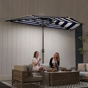 Ombrellone da Esterno UPF 30+ con Ventilazione, Ombrellone da Tavolo con Manovella a 8 Stecche, Ombrellone Inclinabile da Veranda UPF 30+ per Donne - Product Image 2