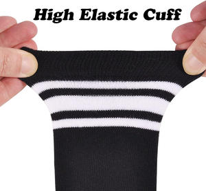 Men's White Crew <b>Socks</b> <b>100</b>% Cotton Breathable Knitted Logo Custom Sports Winter Regular Style Quick Dry Anti-Bacterial - Product Image 4