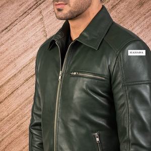 Venta al por mayor de chaqueta de cuero genuino de los hombres con estilo de calidad superior con cuello alto gama exclusiva de diseño de moda - Product Image 6