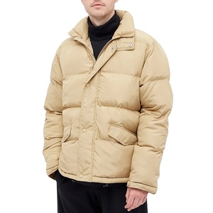High Quality <b>Men's</b> Winter Outdoor <b>Canvas</b> Long Sleeve Stand Collar Front Logo Filled Eco-Friendly Puffer <b>Jacket</b> Reasonable Price - Product Image 2