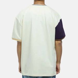 T-shirt unisexe 100 % coton, coupe raglan, blocs de couleur, épais, style streetwear, impression graphique personnalisée pour homme - Product Image 6