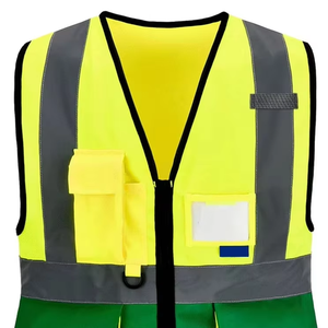 Gilet de sécurité réfléchissant haute visibilité à marque privée, classe 1 ANSI, classe 2 EN ISO, avec éclairage LED, vêtements de travail professionnels pour la construction - Product Image 3