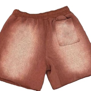 Shorts pour hommes de haute qualité, style streetwear, couleur unie, effet délavé, 100% polyester, respirant, personnalisable, design délavé à l'acide, numérique - Product Image 2