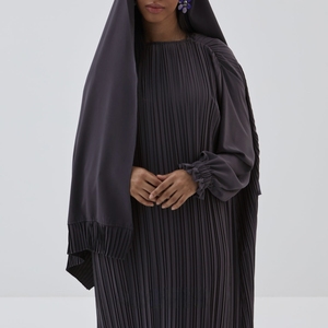 Oferta caliente: Abaya islámica tradicional negra hermosa de Dubái para mujer, estilo saudí, de poliéster transpirable, largo hasta el tobillo, para primavera. - Product Image 5