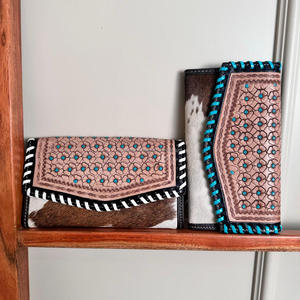 กระเป๋าคลัทช์แกะสลักมือดีไซน์เนอร์กระเป๋าคลัทช์หนังวัวแท้ทันสมัยกระเป๋าสตางค์หนังตะวันตกอเนกประสงค์ - Product Image 5